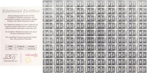 100 g Feinsilber Tafelbarren (100x1g)