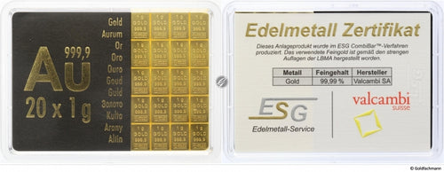 20 g Feingold Tafelbarren (20x 1g)