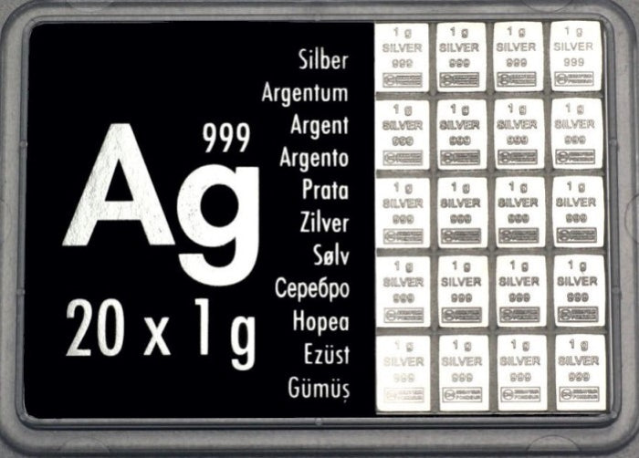 20 g Feinsilber Tafelbarren (20x1g)