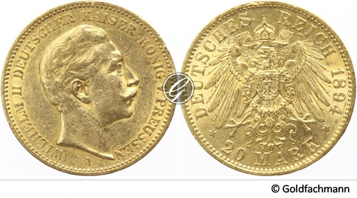 20 Mark Wilhelm II. Preußen div. - Anlage