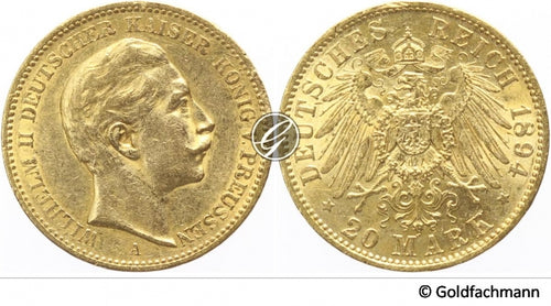 20 Mark Wilhelm II. Preußen div. - Anlage